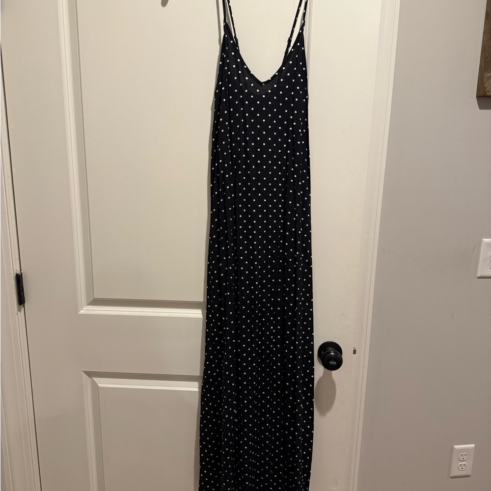Old Navy Black and White Polka Dot Maxi Dress